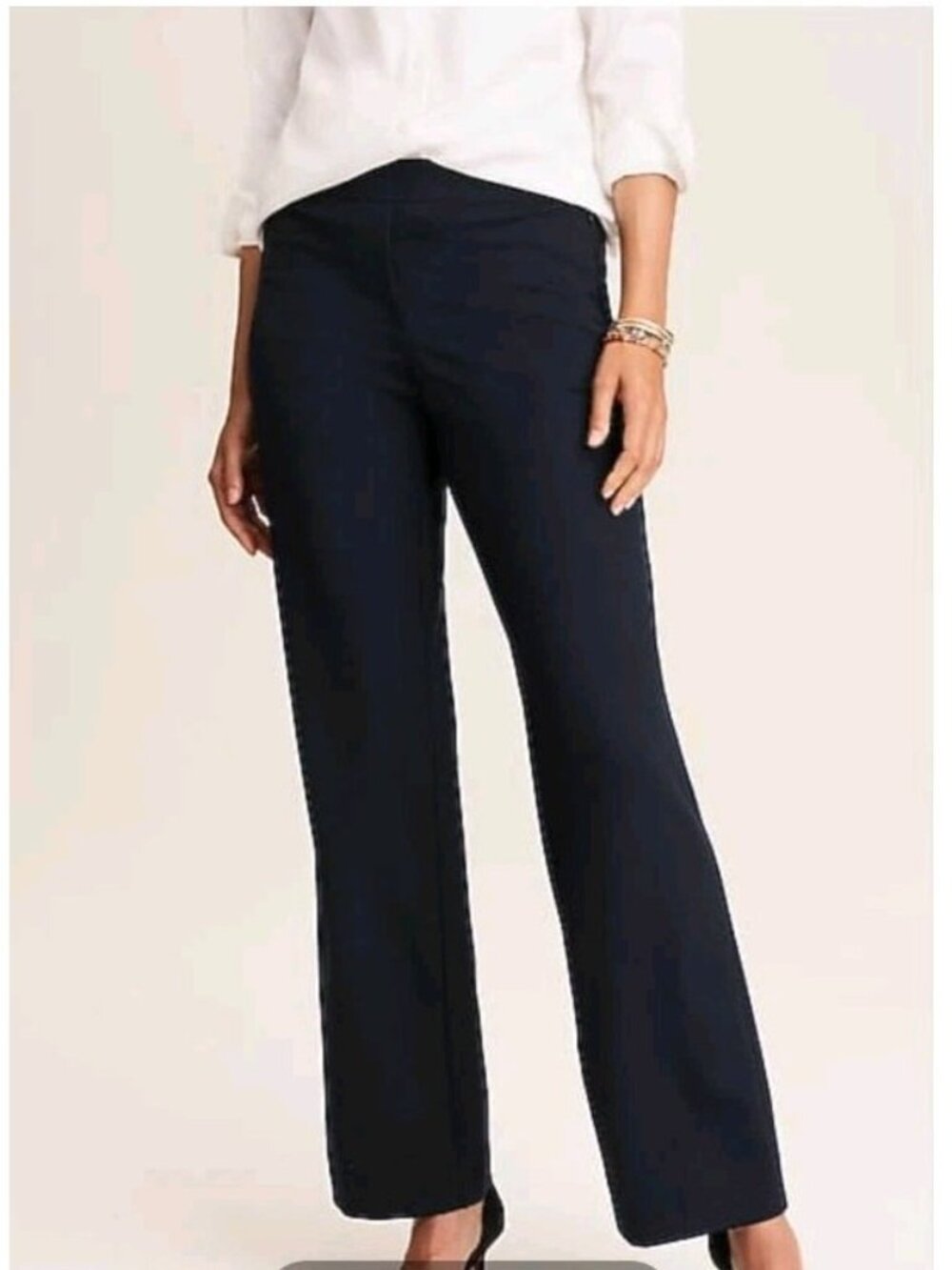 J. Jill Ponte Slim Leg Pants Large Tall Navy Blue NWT Office Career